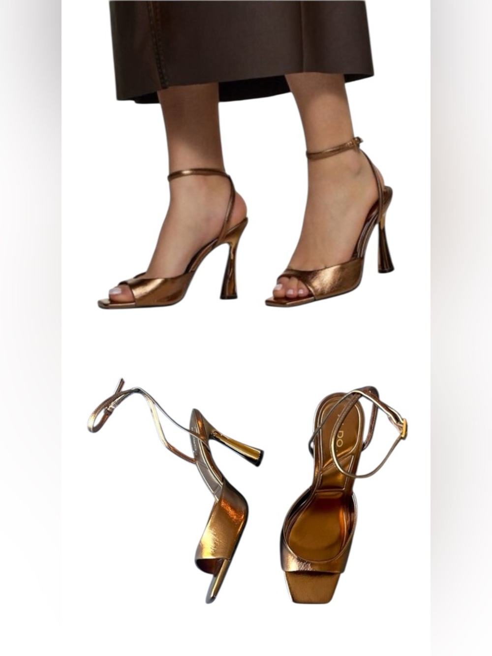 ALDO Women's Gold Sandals - Picture 3 of 5